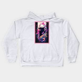 Cute Axolotl Anime Art Design | Cute Animals | Axolotl Hentaii Chibi Kawaii Design Kids Hoodie